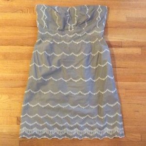 J crew eyelet strapless dress