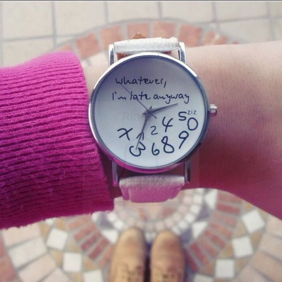 Lucky Mia Jewelry - Whatever, I'm Late Anyway Watch WHITE