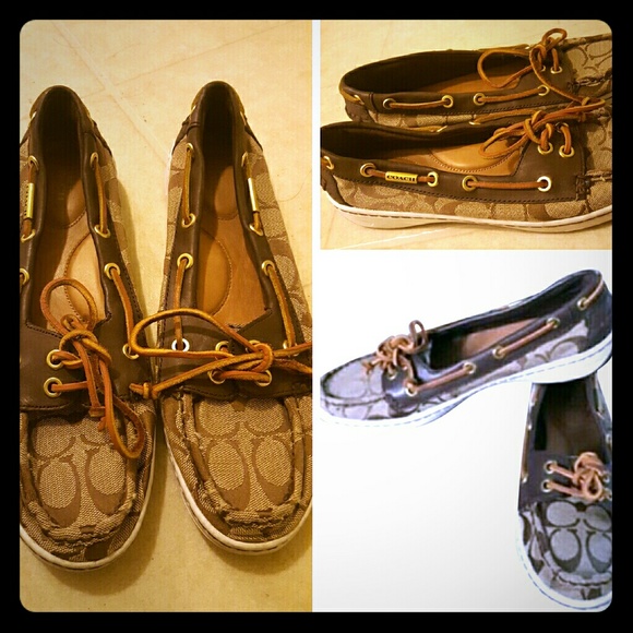 Coach Women's Richelle Brown Boat Shoes, Size 8.5