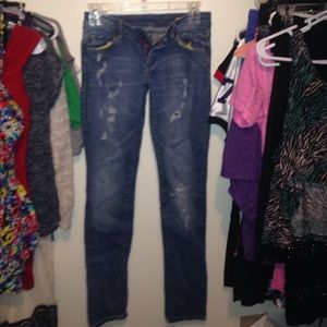 Slightly ripped jeans