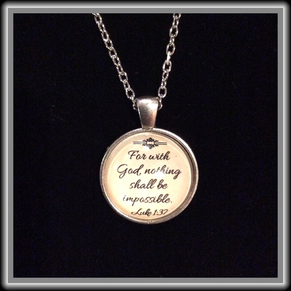 LUKE 1:37 MEDALLION NECKLACE 🙏🏼 - Picture 3 of 8