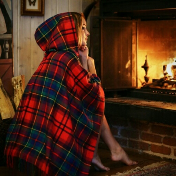 Aerie plaid flannel cape