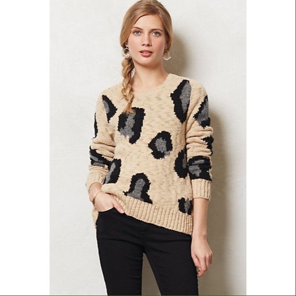 Anthropologie Cozy Cheetah print sweater