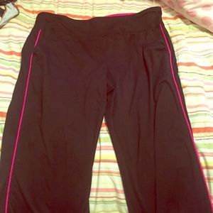 Pink and black sweatpants