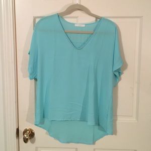 Nasty gal blue silk shirt size small/medium lush