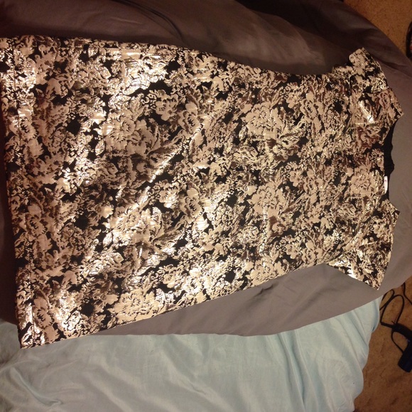 Shiny silver and black dress