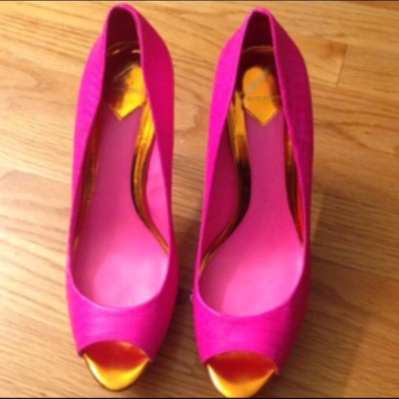 Hot pink shoes