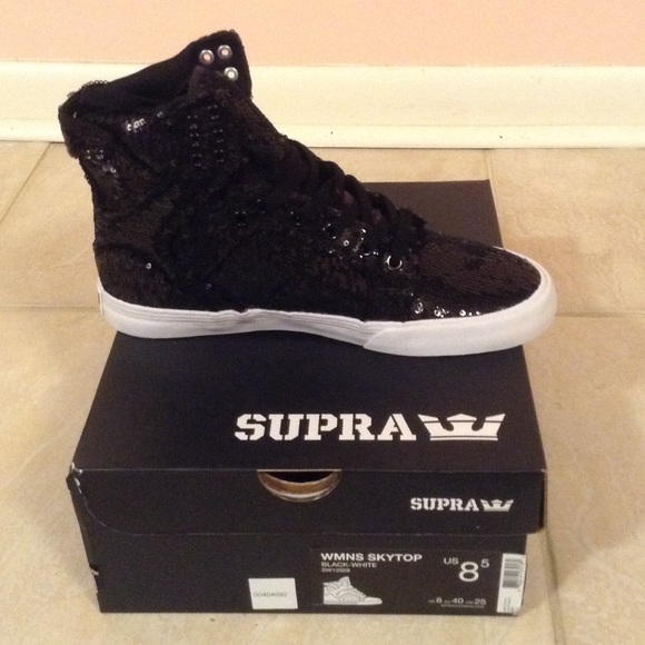 Shoes - High Top Glitter Sneakers
