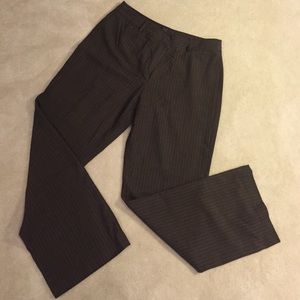 Rafaella Brown Pin-stripe Classic Fit Pants