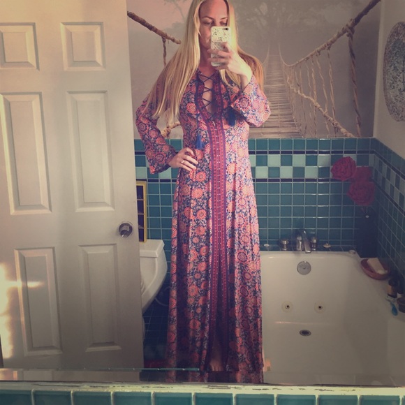 Floral Print Boho Maxi Dress