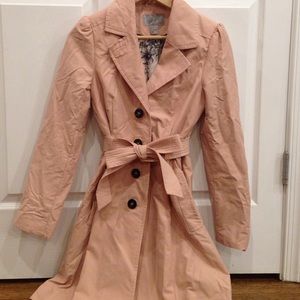 H&M long nude pink trench coat size 4