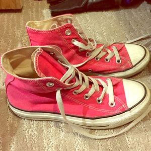 Pink high top Converse