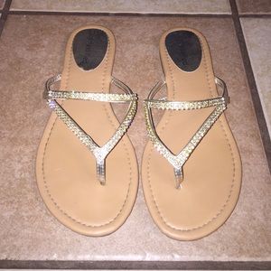 Gold/silver Rhinestone sandals