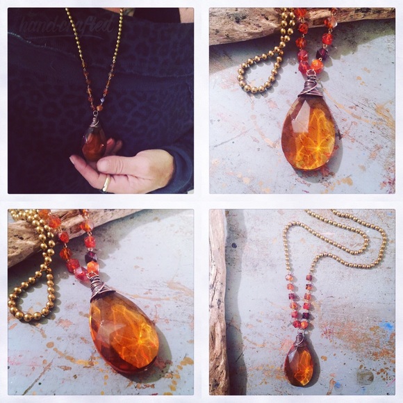 Vintage Amber Prism Necklace