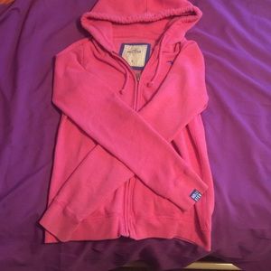 Pink Hollister full zip jacket
