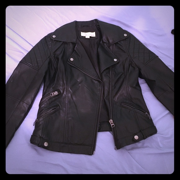 Black faux leather jacket