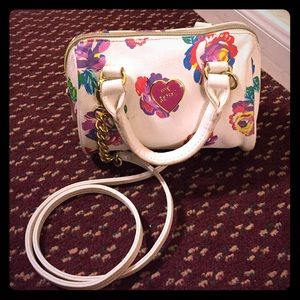 Betsey Johnson cross body barrel purse