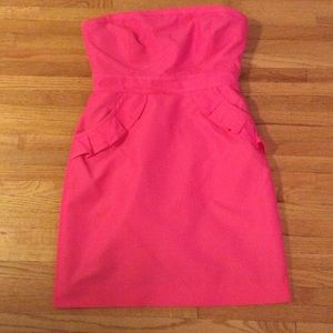 J. Crew strapless hot pink dress