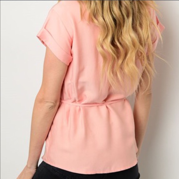 Peach Tie Waist Top - Picture 3 of 3