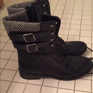 Black combat boots