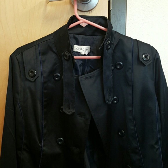 Dark blue peacoat style military jacket - Picture 1 of 2
