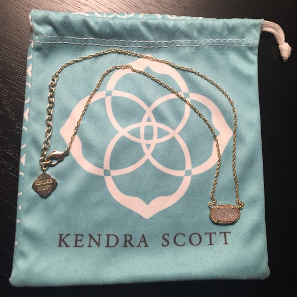 Elisa gold pendant necklace in iridescent drusy