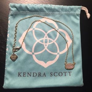 Elisa gold pendant necklace in iridescent drusy