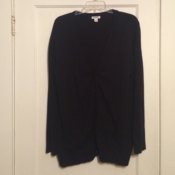 L Long button down black Old Navy sweater