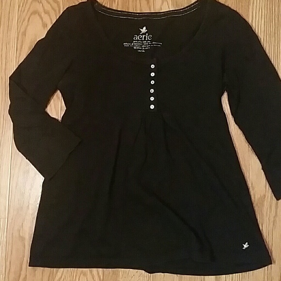 Black button Babydoll Top
