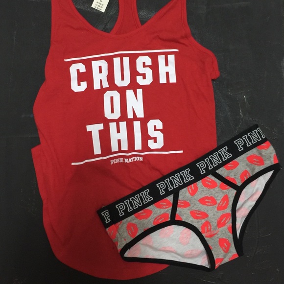 PINK Victoria's Secret Tops - NEW: VS Pink Shirt & Panty-V-Day Special