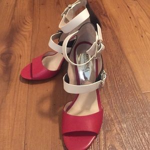 Red, Black and White Michael Kors Sandals