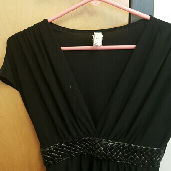 Black braided empire waist shirt