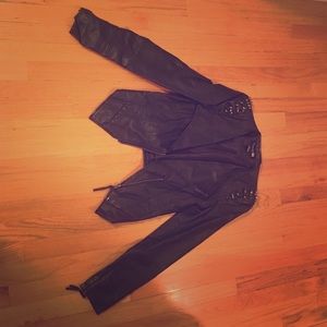 Faux black leather jacket
