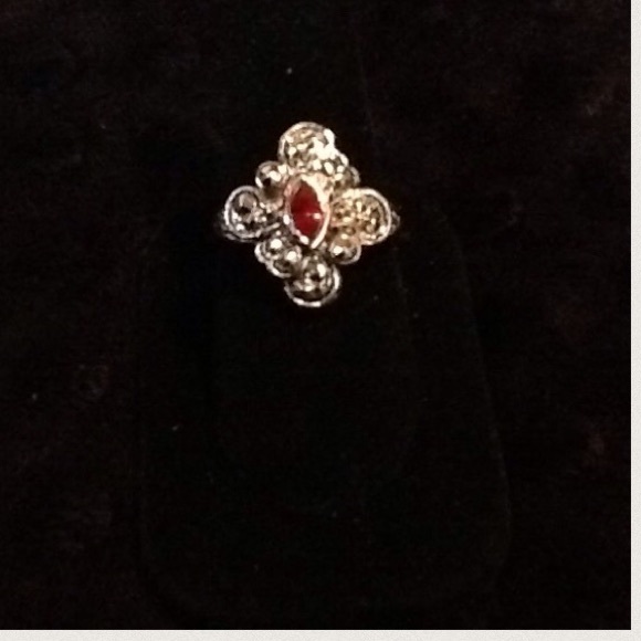 Beautiful Faux Marcasite Filigree Ring