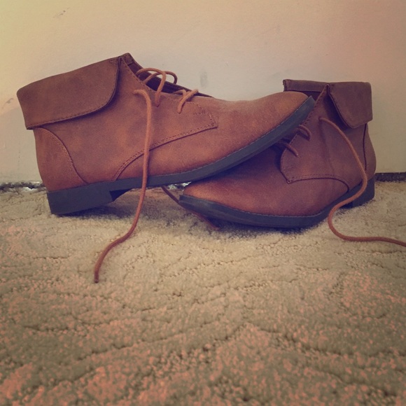 Cognac ankle boots