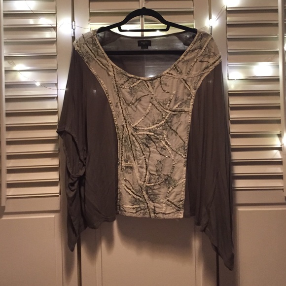 Anthropologie embellished butterfly top