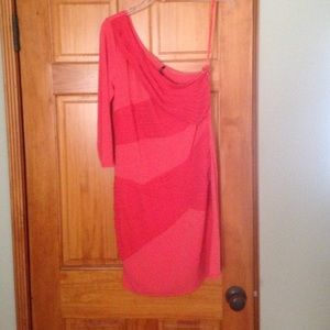 Worn Once Gianni Bini Coral One Shoulder Dress
