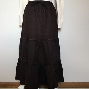 🦋 SALE! LANDS' END Linen Skirt Dark Brown NWT