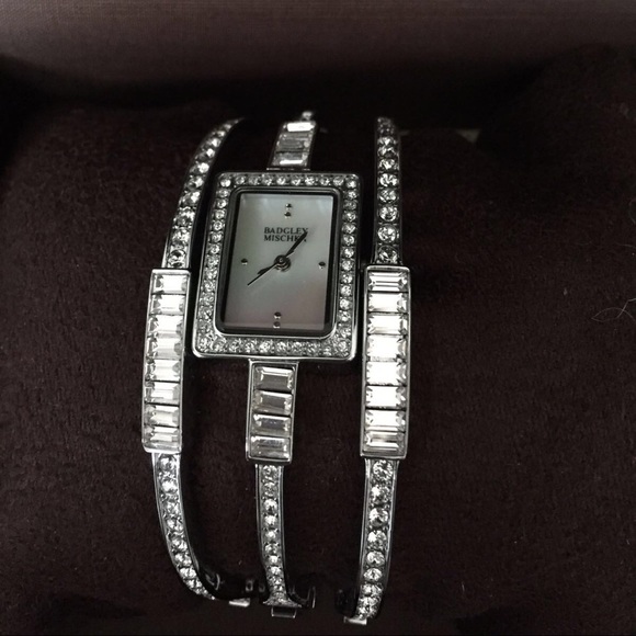 SILVER CRYSTAL MULTI BANGLE WATCH SET