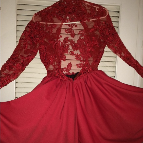 A red short dress.