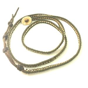 Chan Lu Wrap Gold and Hunter Green Bracelet