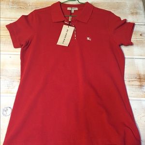 Red Burberry Polo