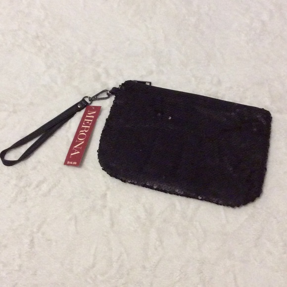 NWT Black Sequin Clutch - Picture 2 of 6