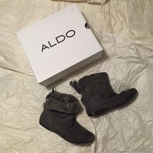 Aldo Gray Suede Booties - 6