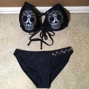Sugar Skull Swim Top