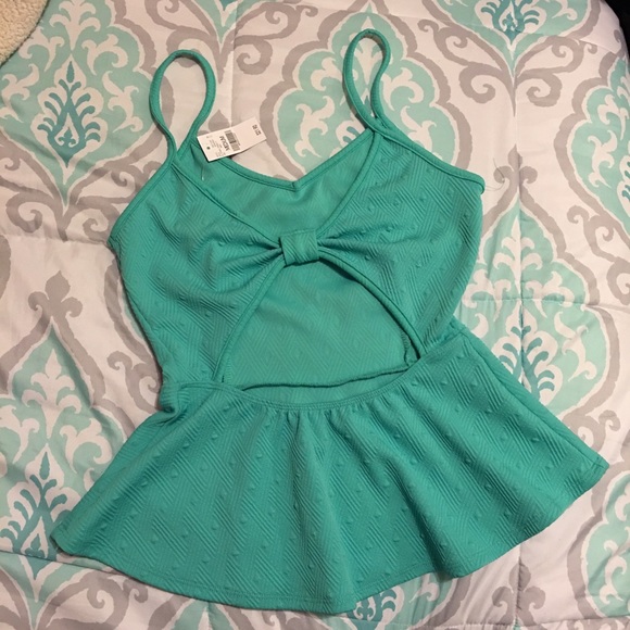 Teal peplum tank top - Picture 2 of 2