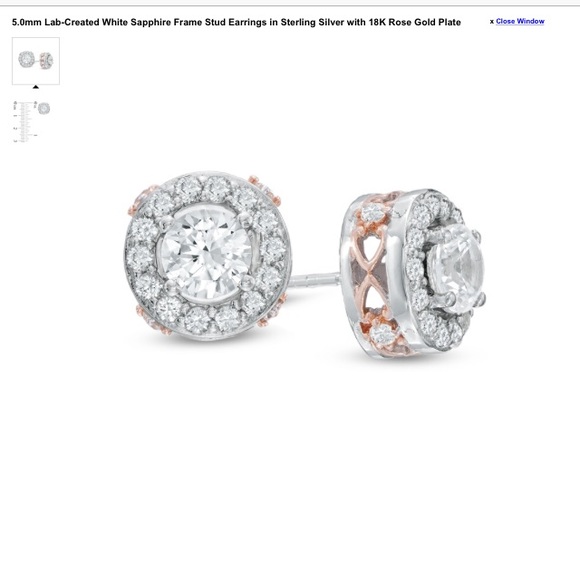 White Sapphire in 14k Rose Gold/Sterling Silver