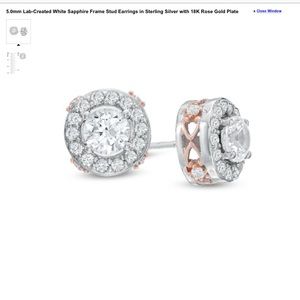 White Sapphire in 14k Rose Gold/Sterling Silver