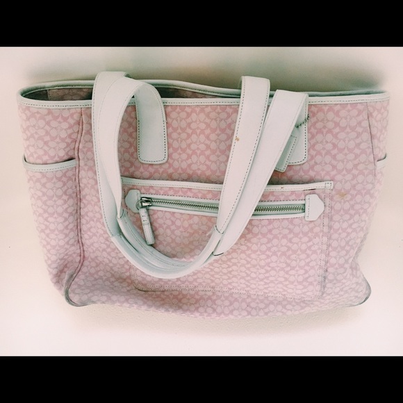 Coach pink baby bag