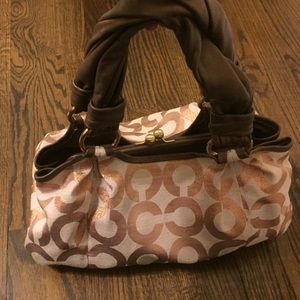 Coach 13509 Parker Op Art Signature Kisslock Bag